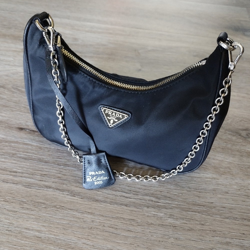 Prada Mini Black Nylon Shoulder Bag - Picture 4 of 13